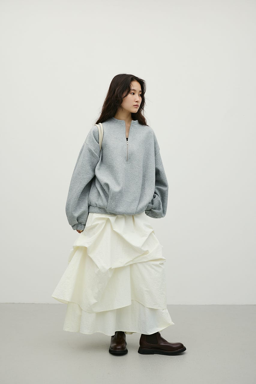 フロントジップダンボールスウェット GRY FREE