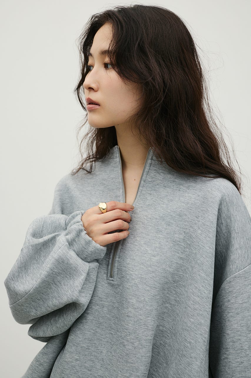 フロントジップダンボールスウェット GRY FREE