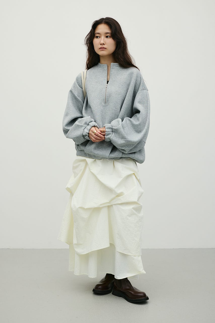 フロントジップダンボールスウェット GRY FREE
