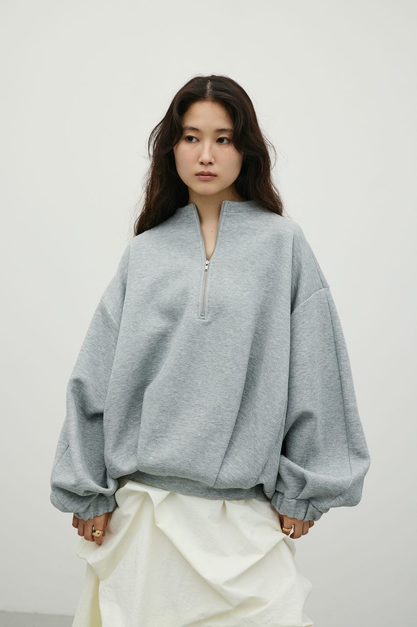 フロントジップダンボールスウェット GRY FREE