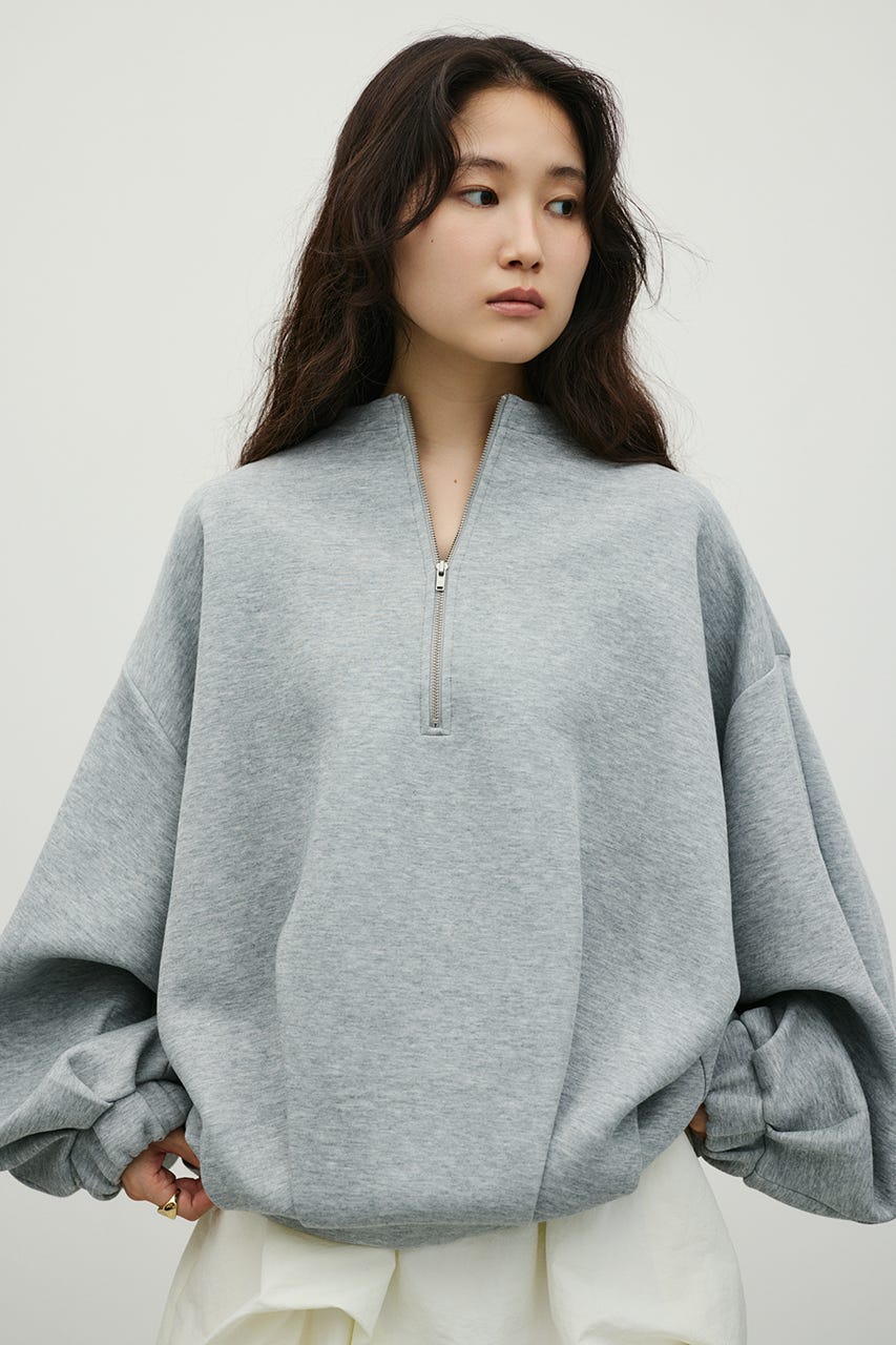フロントジップダンボールスウェット GRY FREE