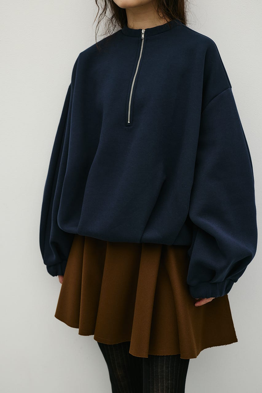 フロントジップダンボールスウェット NVY FREE