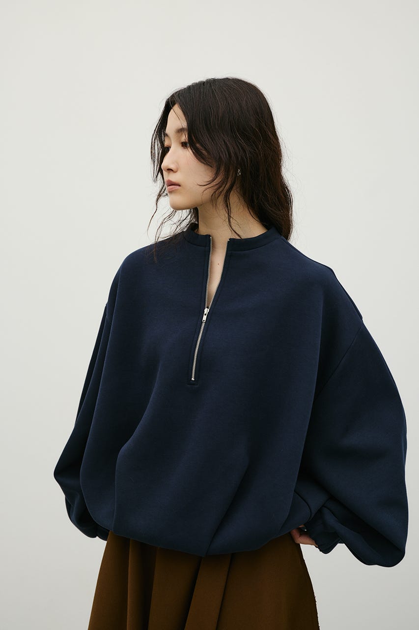 フロントジップダンボールスウェット NVY FREE