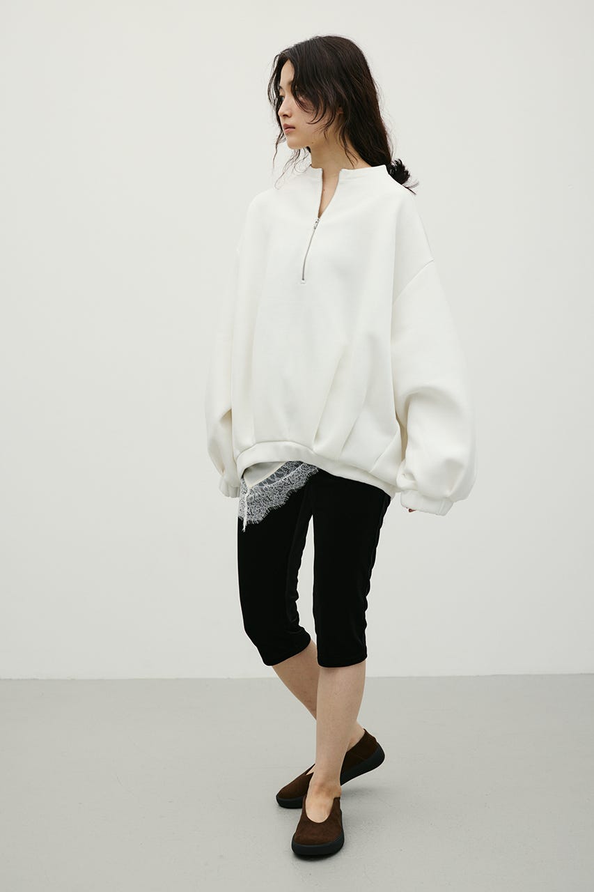 フロントジップダンボールスウェット WHT FREE
