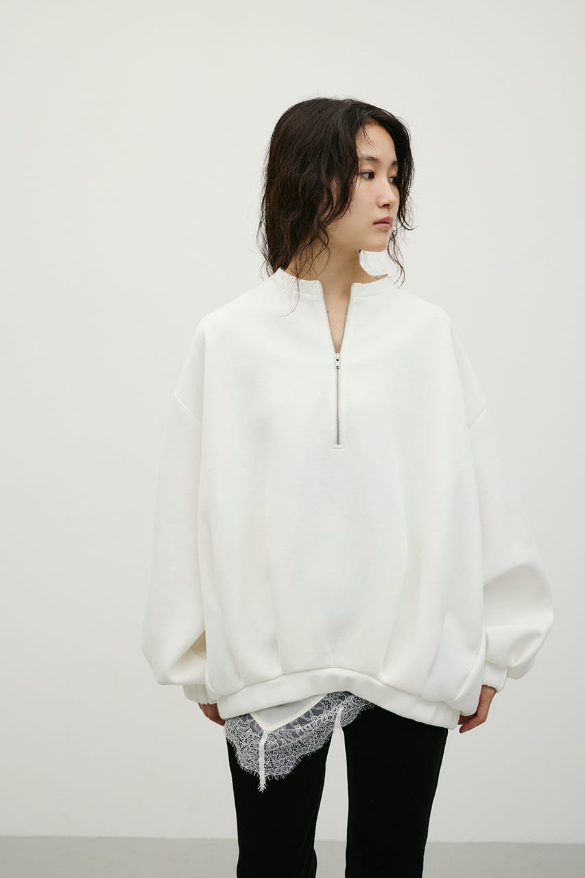 フロントジップダンボールスウェット WHT FREE