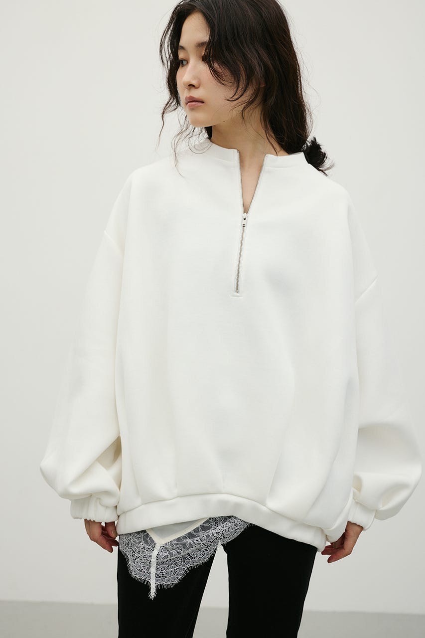 フロントジップダンボールスウェット WHT FREE