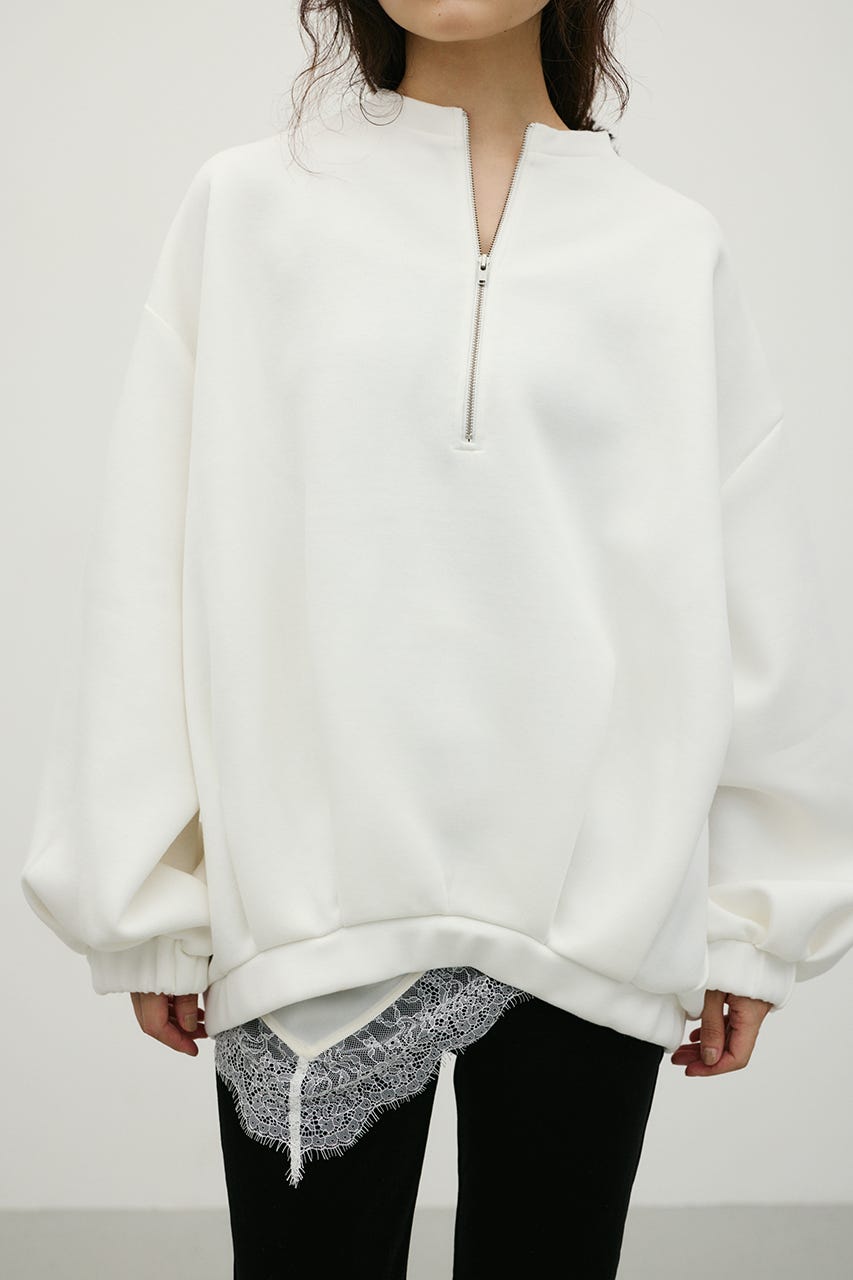 フロントジップダンボールスウェット WHT FREE
