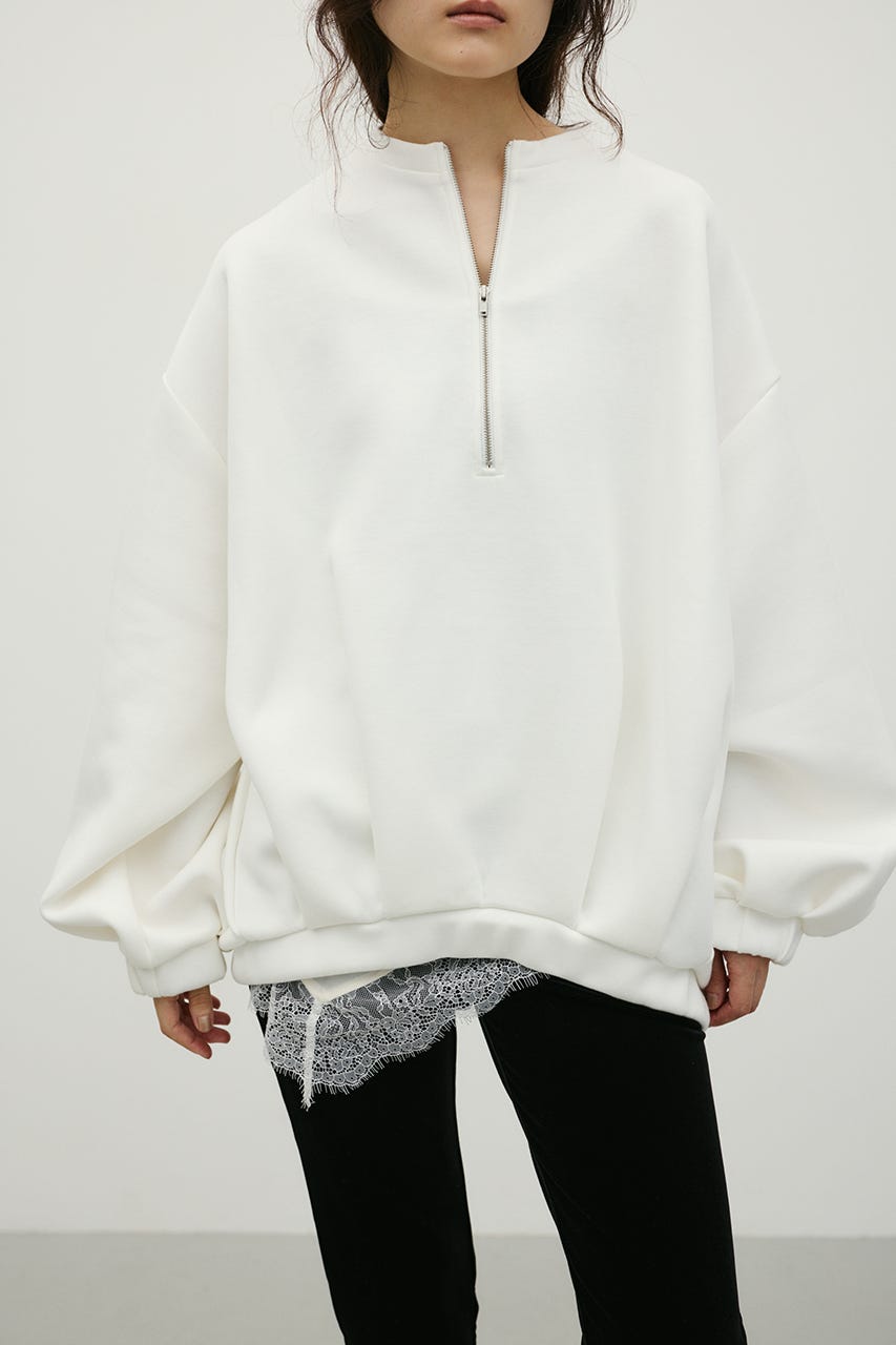 フロントジップダンボールスウェット WHT FREE