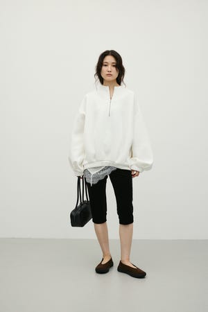 フロントジップダンボールスウェット