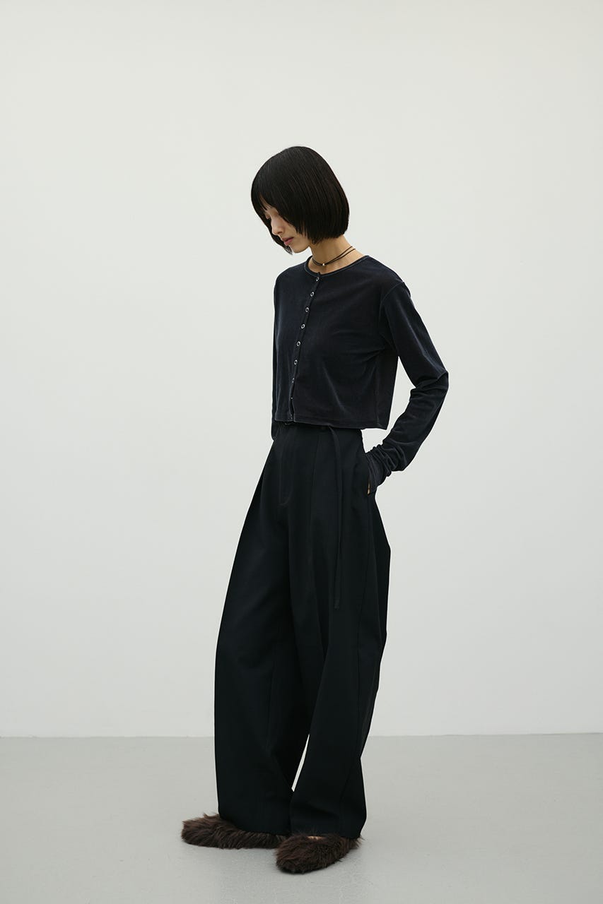 コンパクトベロアカーディガン GRY FREE