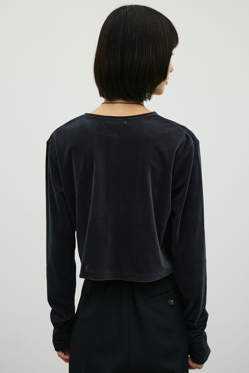 コンパクトベロアカーディガン GRY FREE