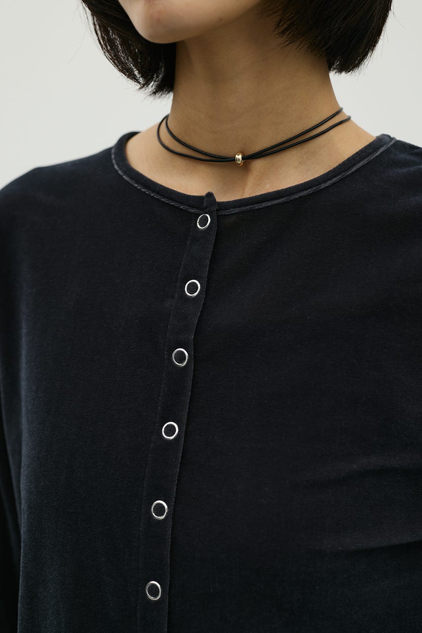 コンパクトベロアカーディガン GRY FREE