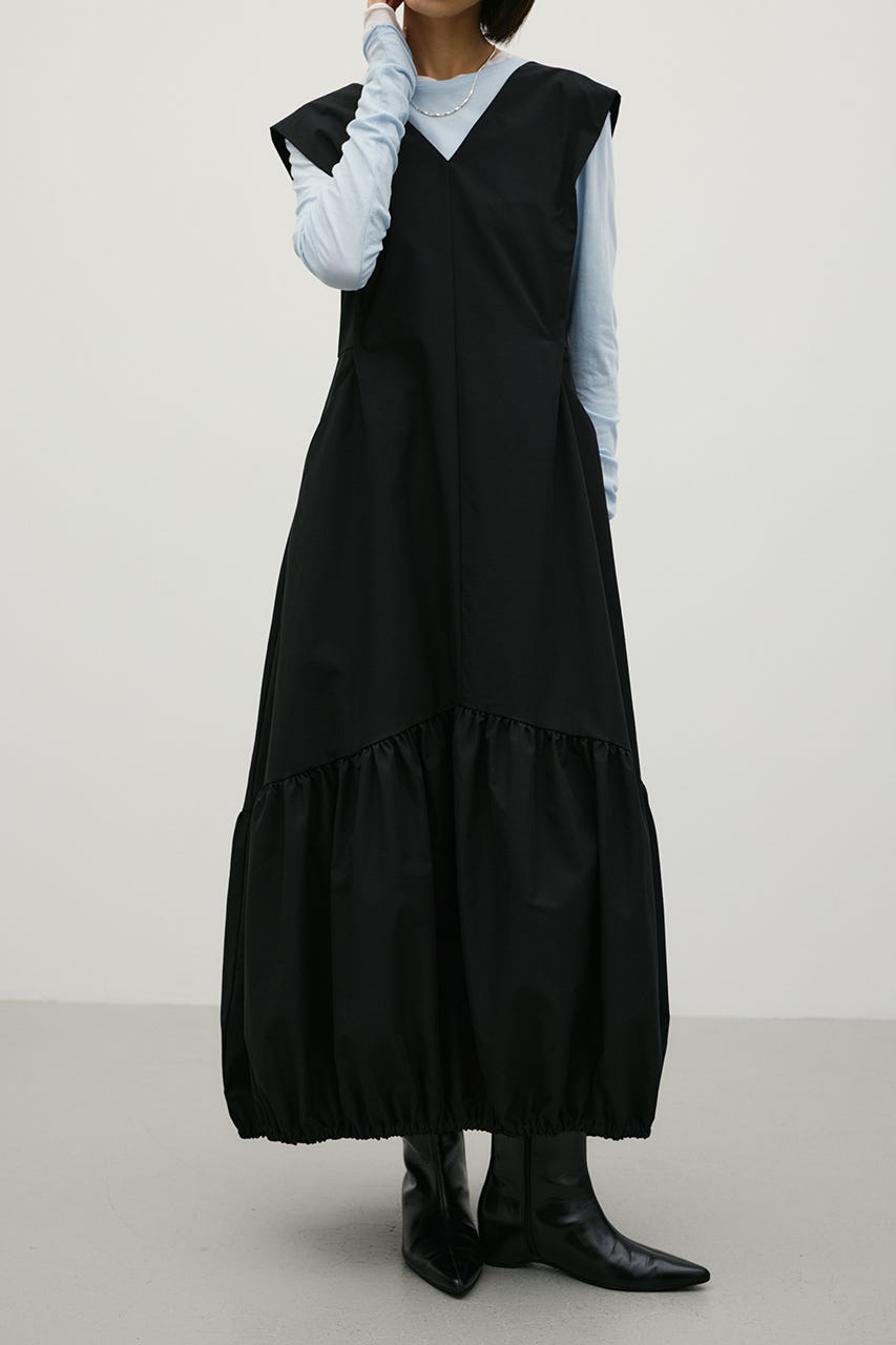 ティアードバルーンワンピース BLK S