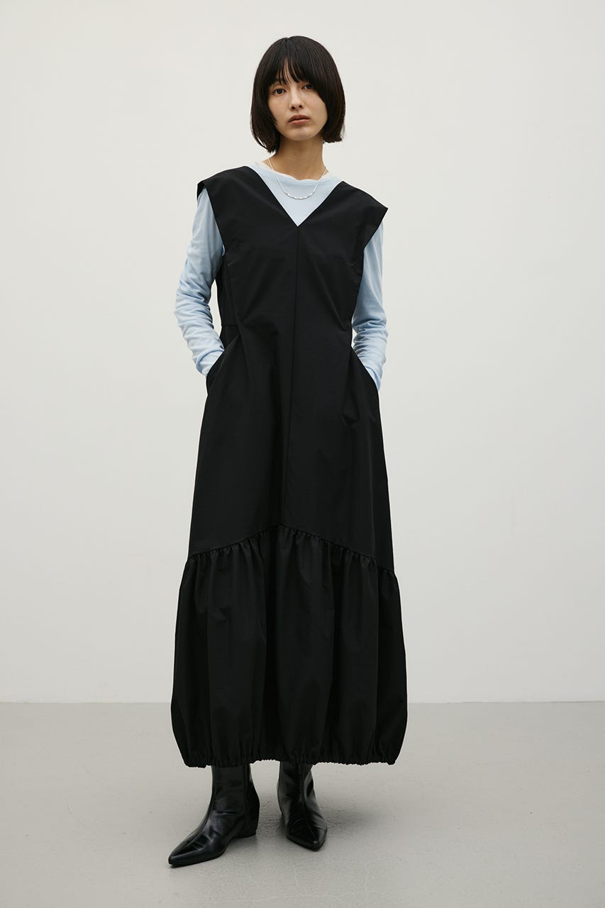 ティアードバルーンワンピース BLK S