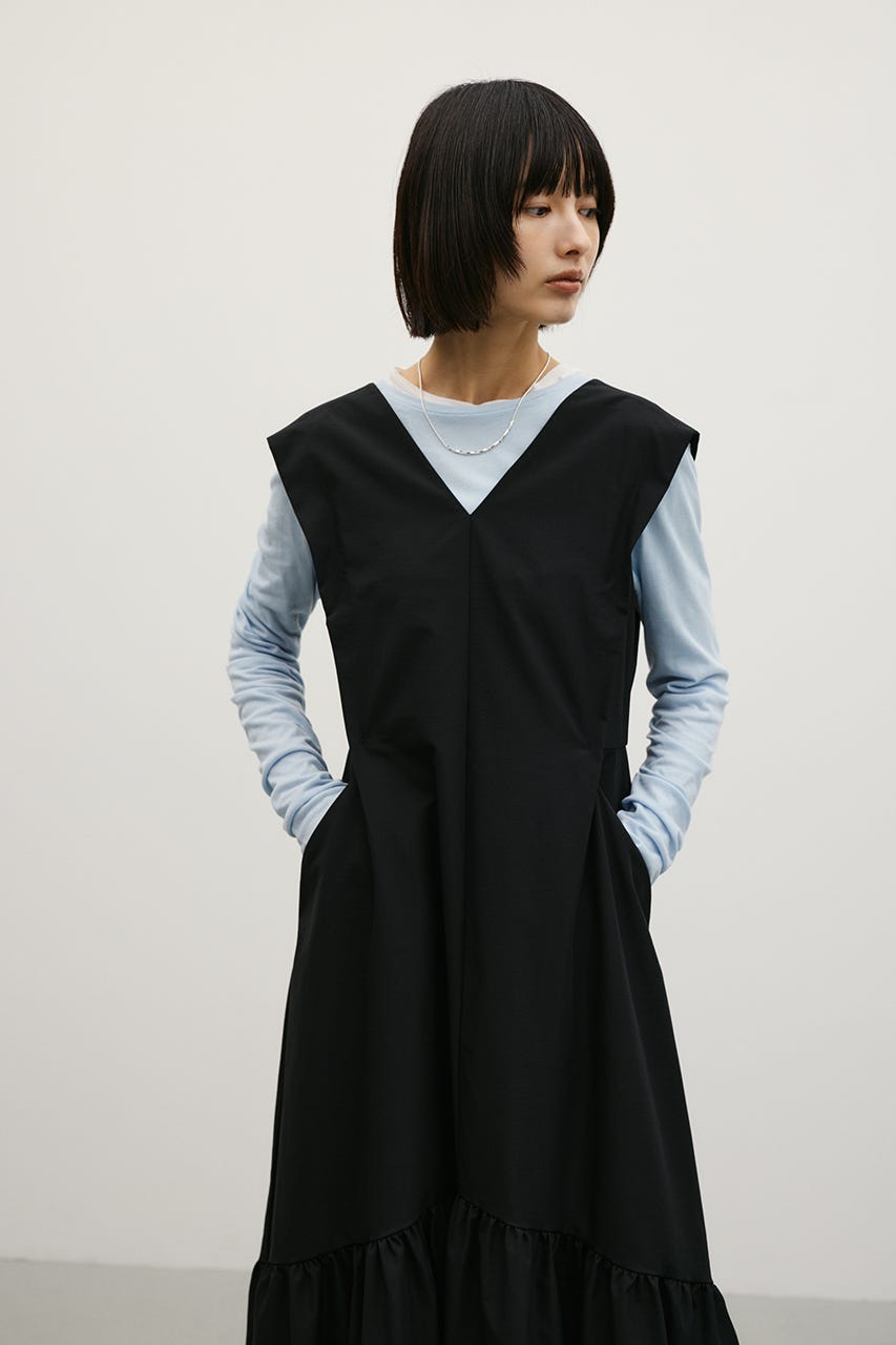 ティアードバルーンワンピース BLK S