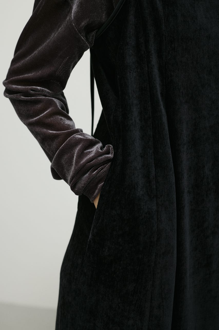 パイピングベロアキャミワンピース BLK M