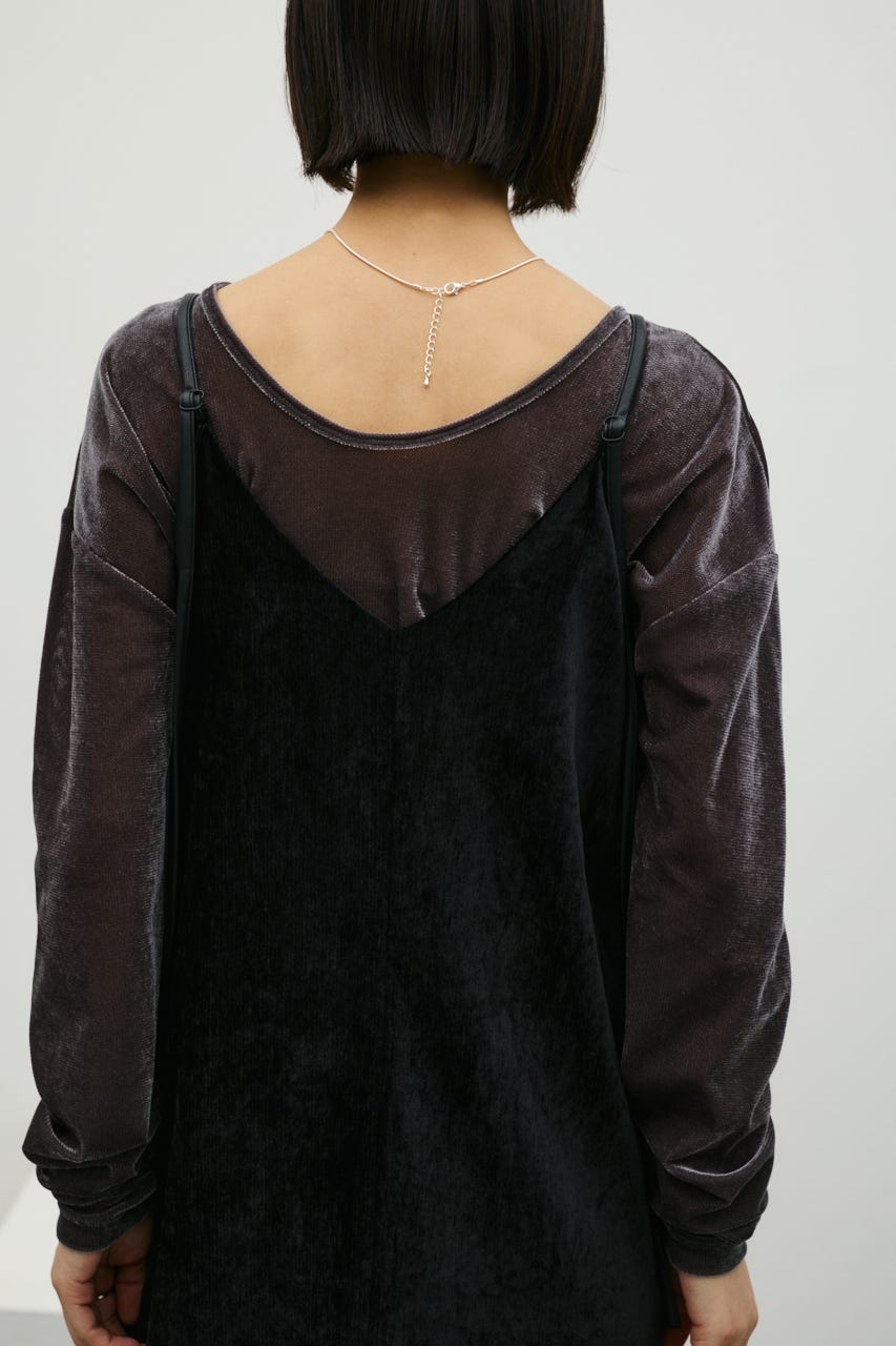 パイピングベロアキャミワンピース BLK M
