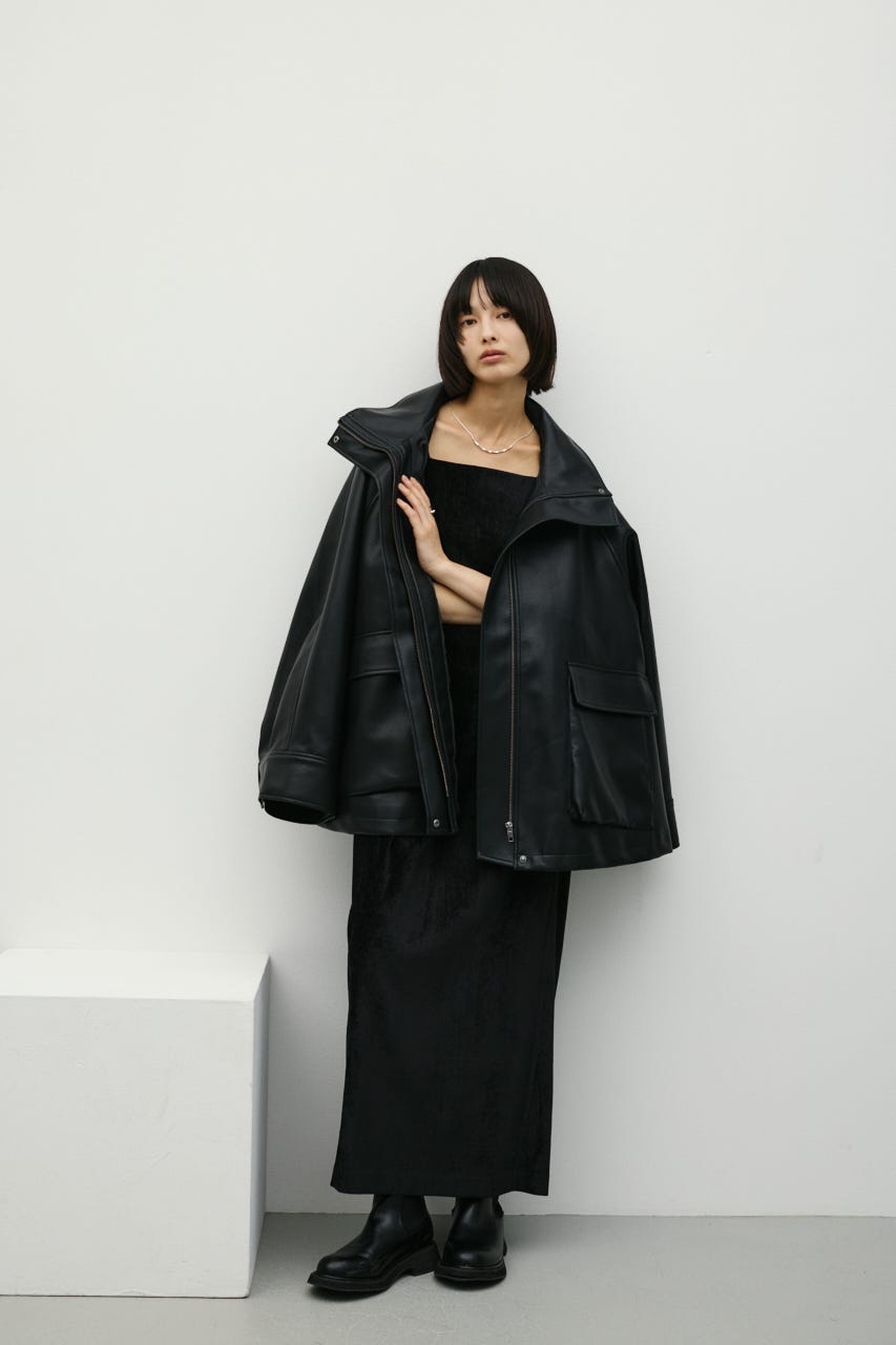 パイピングベロアキャミワンピース BLK M