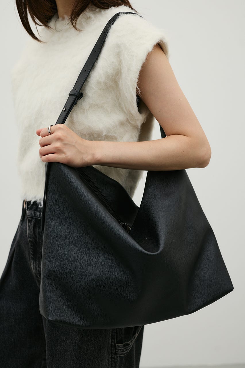 ワンハンドルビッグショルダーバッグ BLK FREE