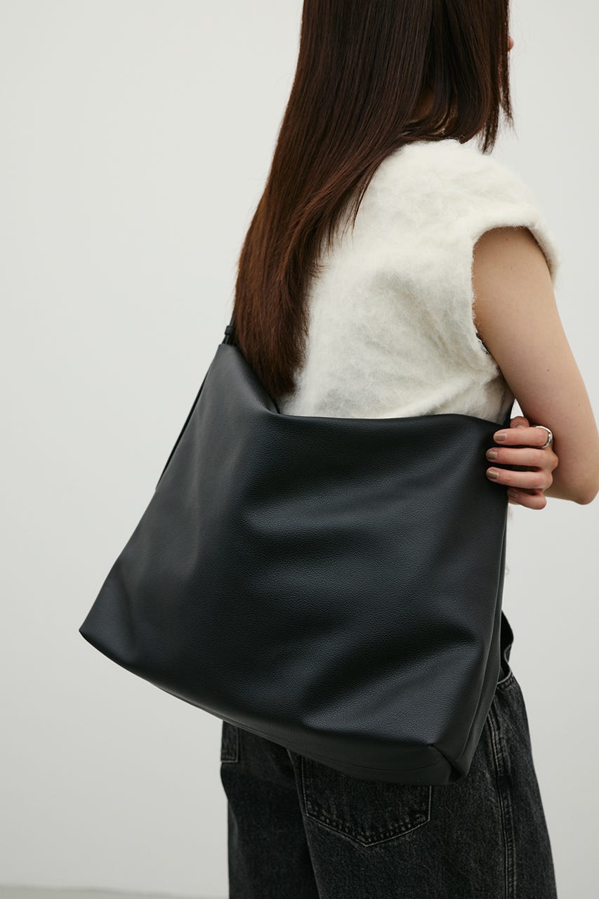 ワンハンドルビッグショルダーバッグ BLK FREE