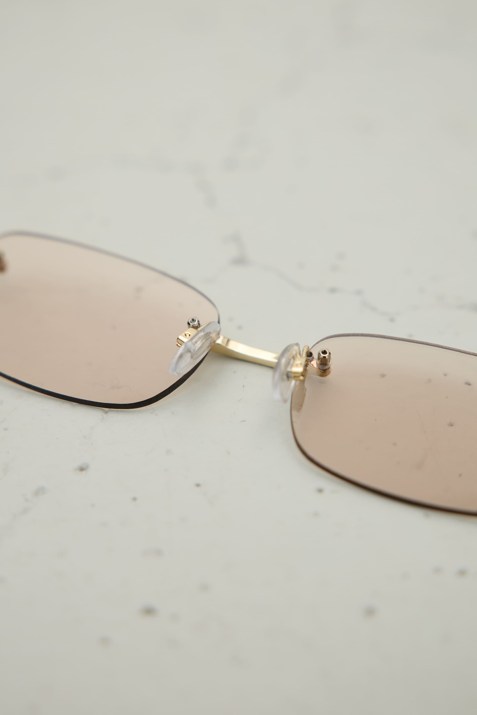 【noeyedia】リムレススクエアアイウエア L/BRN FREE