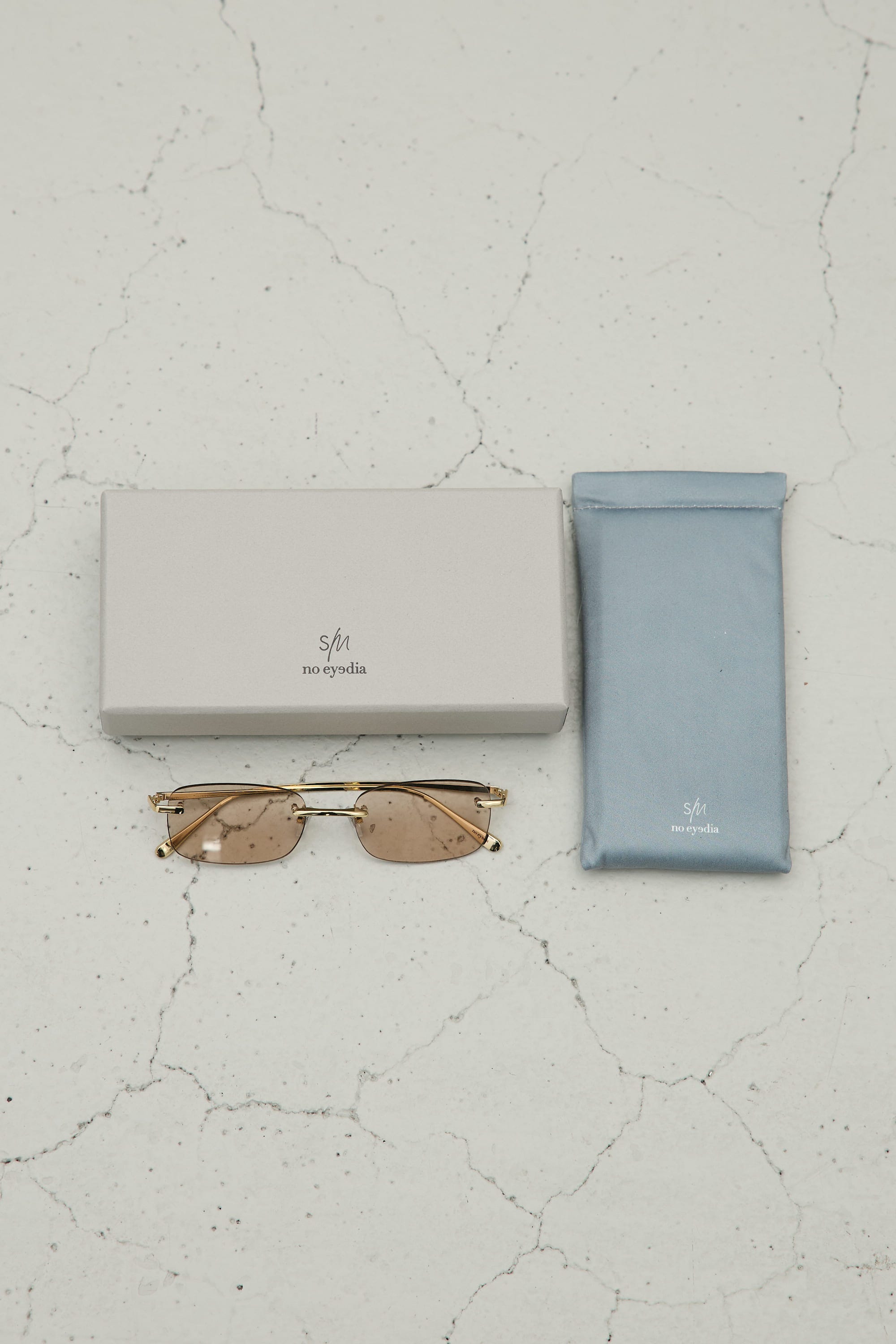 【noeyedia】リムレススクエアアイウエア L/BRN FREE