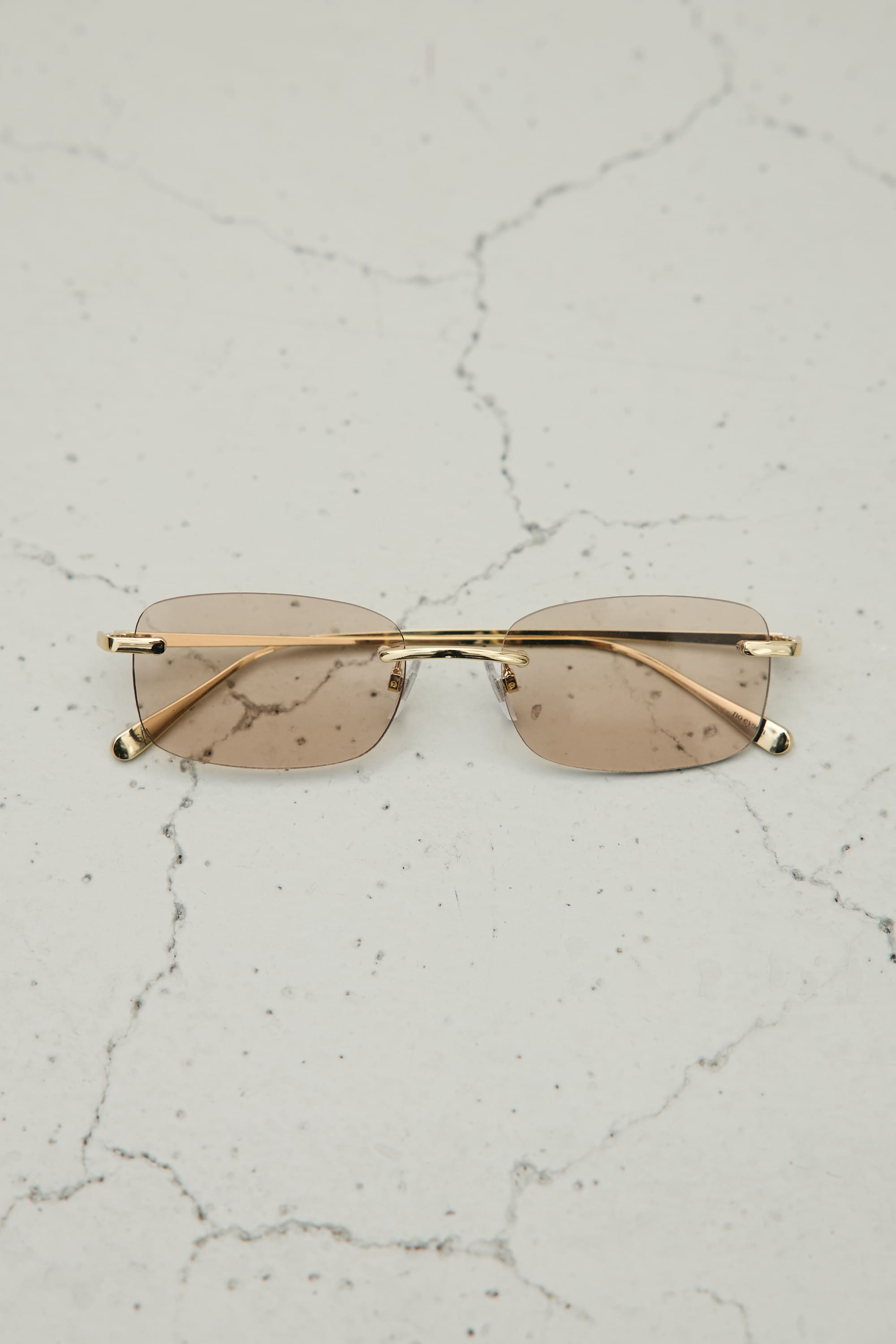 【noeyedia】リムレススクエアアイウエア L/BRN FREE