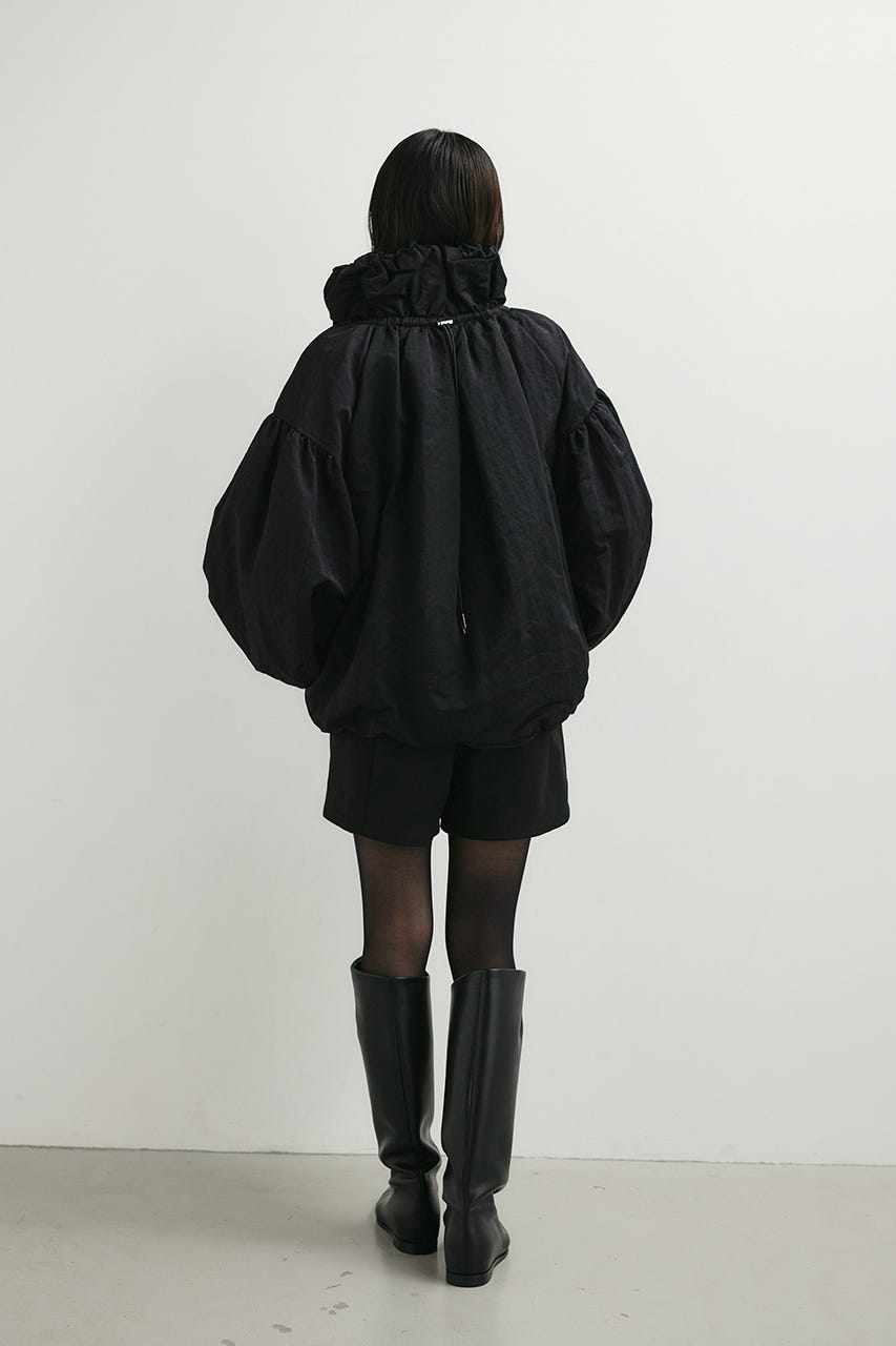 ギャザーネックブルゾン BLK FREE