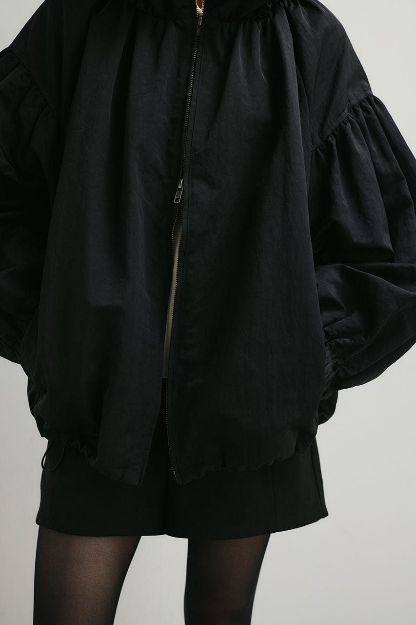 ギャザーネックブルゾン BLK FREE