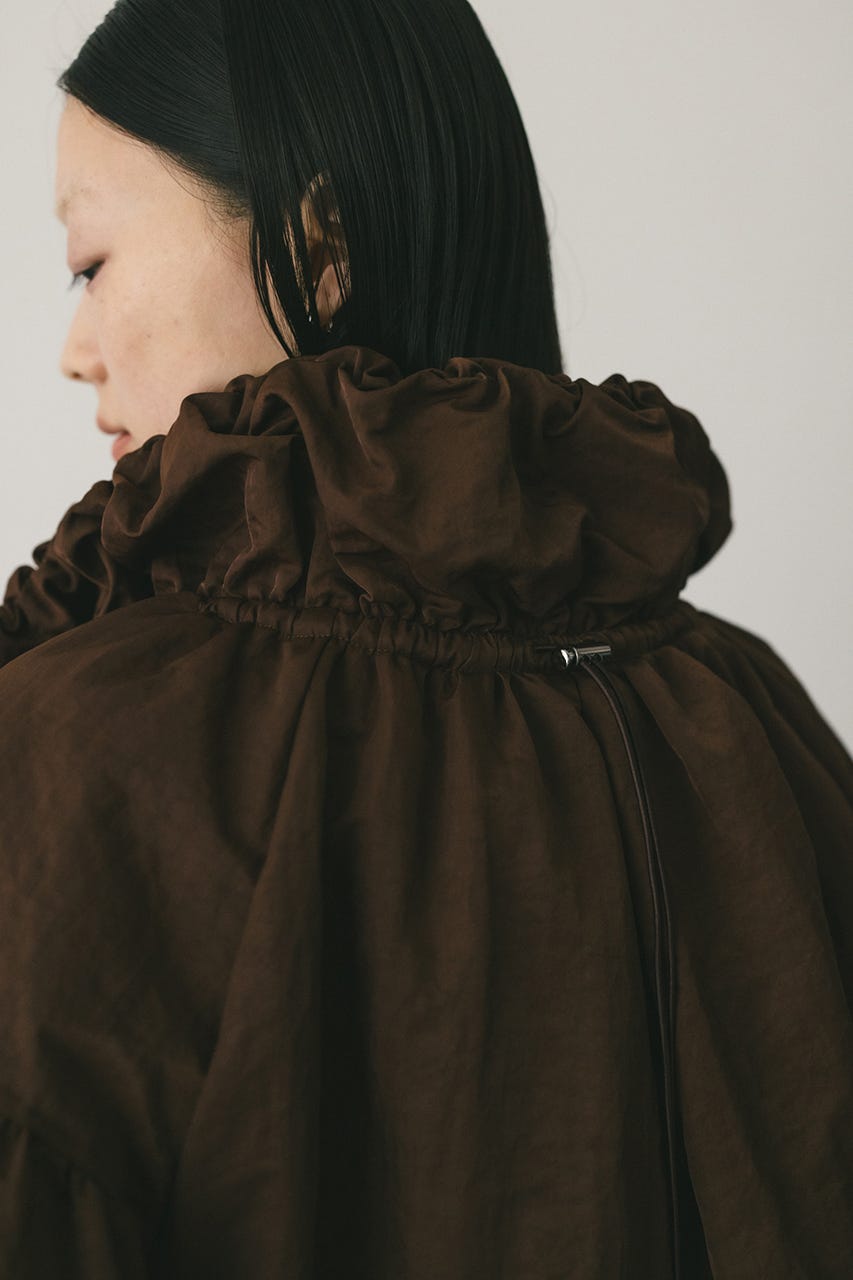 ギャザーネックブルゾン BRN FREE