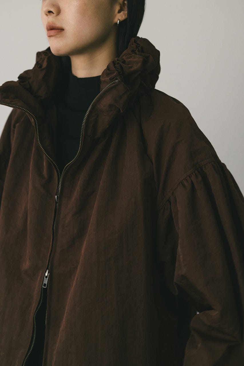 ギャザーネックブルゾン BRN FREE