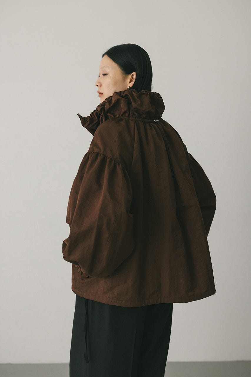 ギャザーネックブルゾン BRN FREE