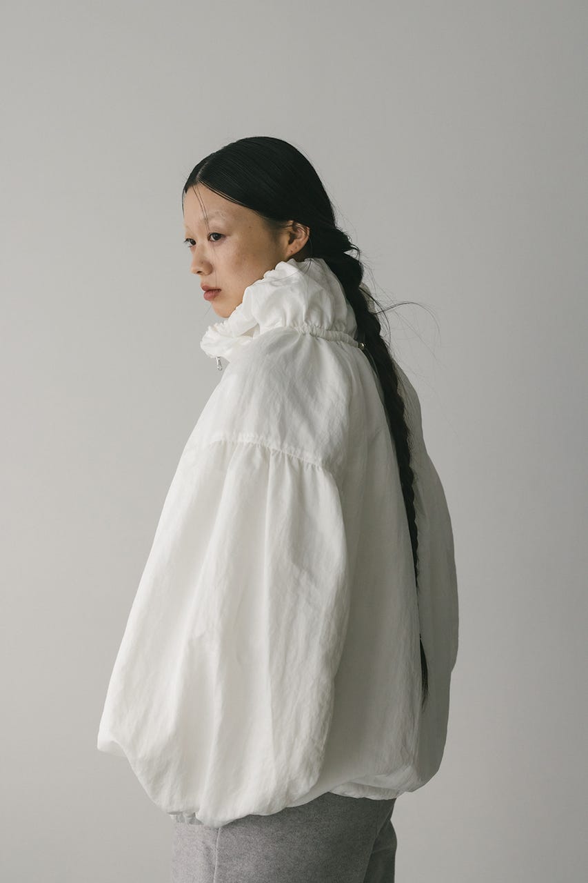ギャザーネックブルゾン WHT FREE