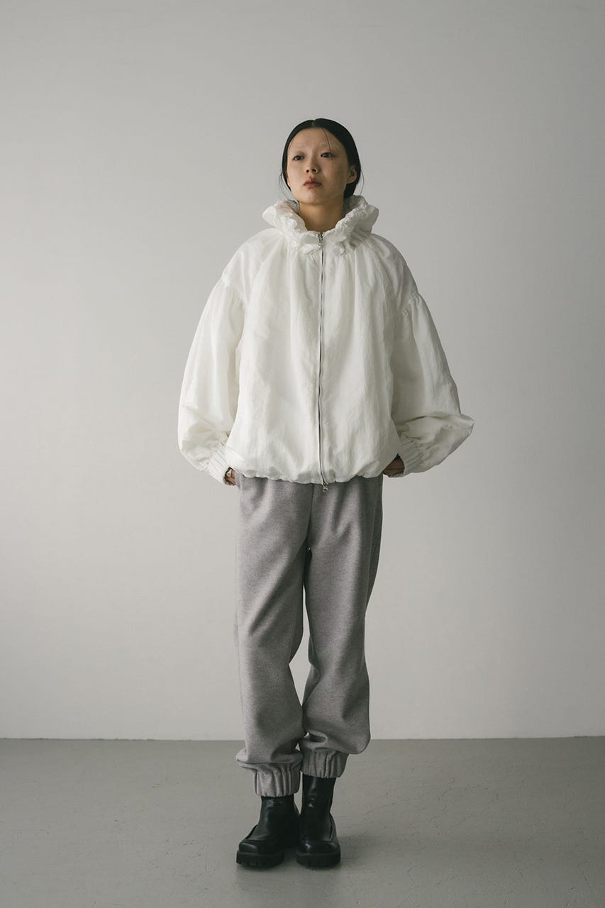 ギャザーネックブルゾン WHT FREE