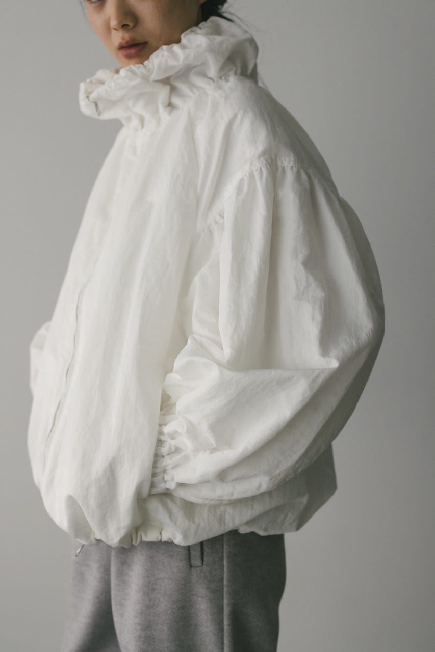 ギャザーネックブルゾン WHT FREE