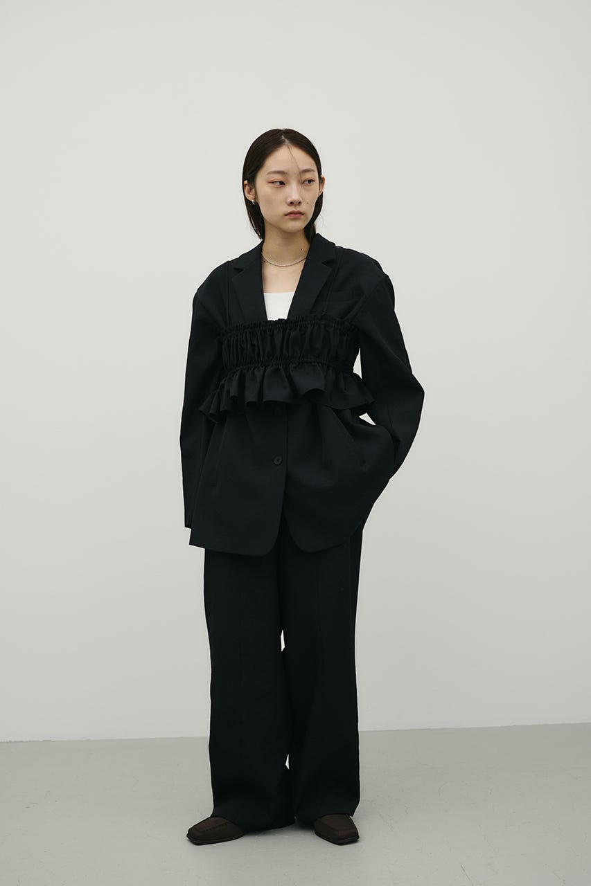 ハイラインフリルビスチェ BLK FREE