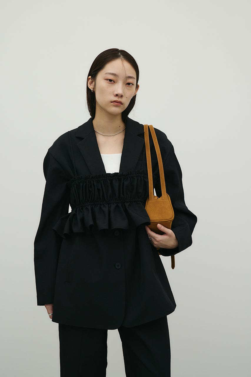 ハイラインフリルビスチェ BLK FREE