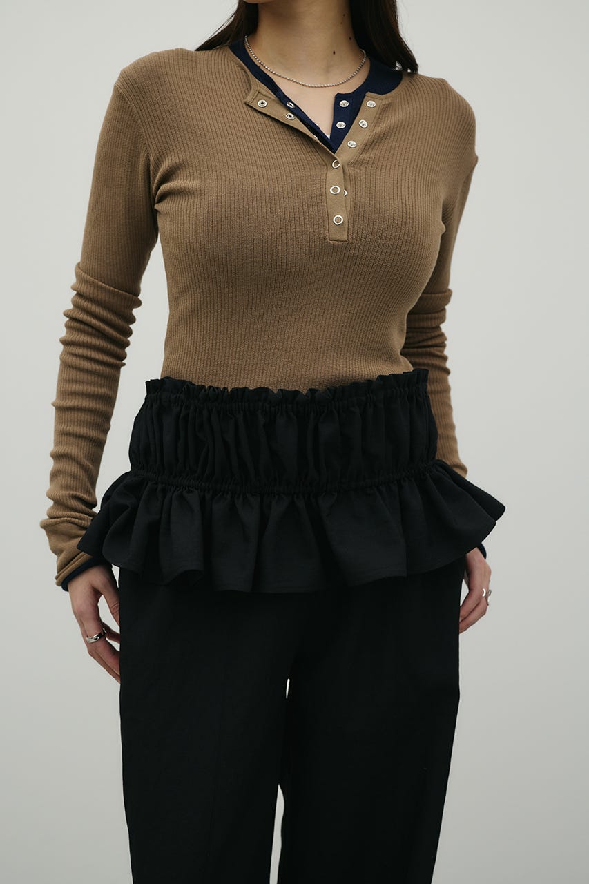 ハイラインフリルビスチェ BLK FREE