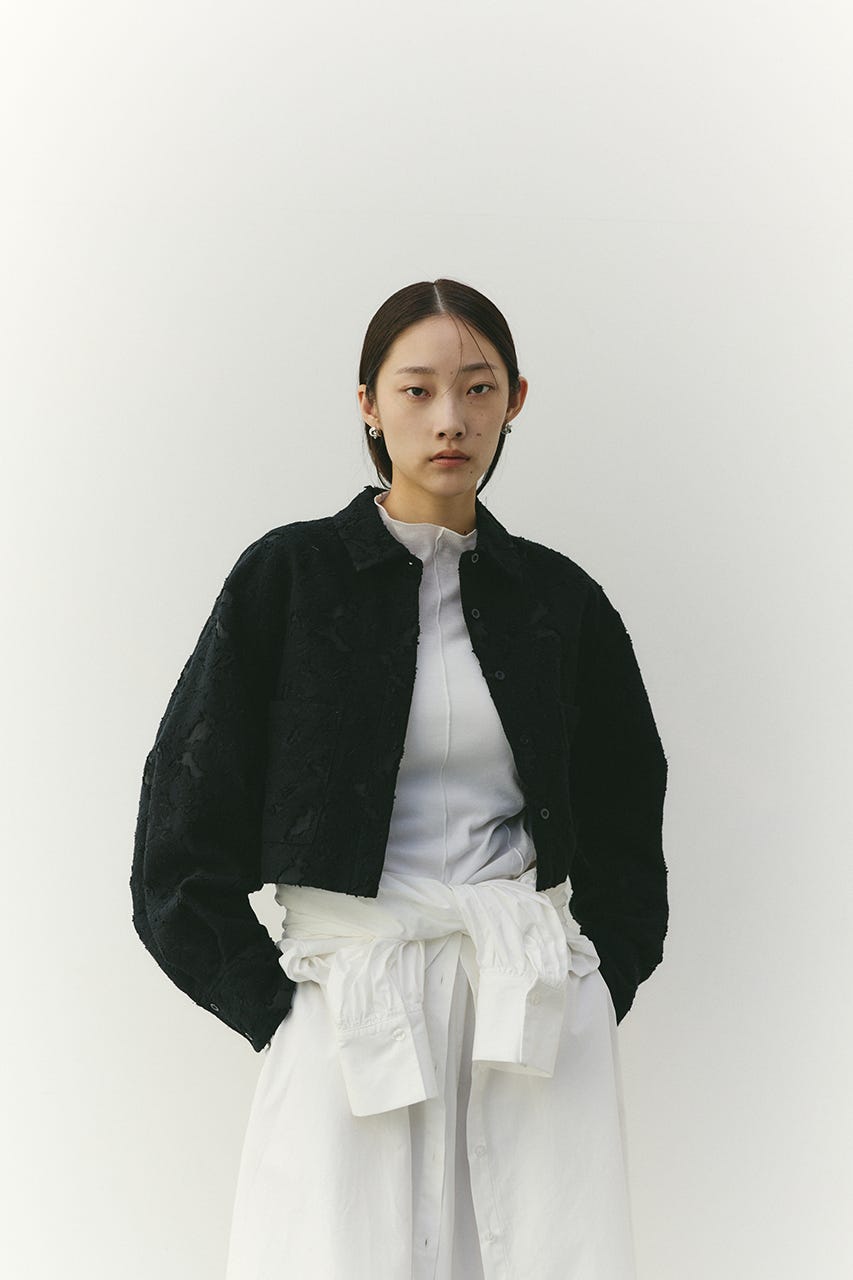 ジャガードショートジャケット BLK FREE