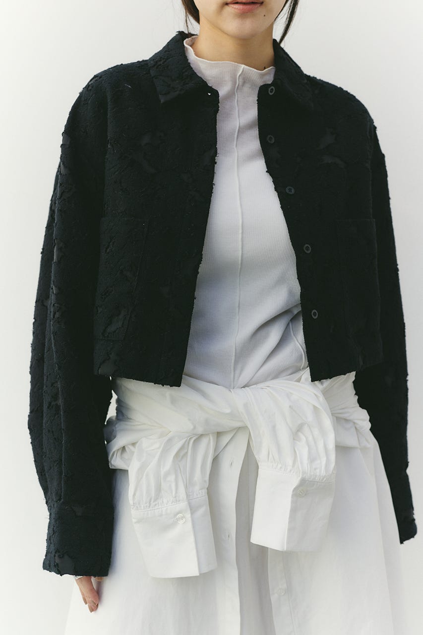 ジャガードショートジャケット BLK FREE