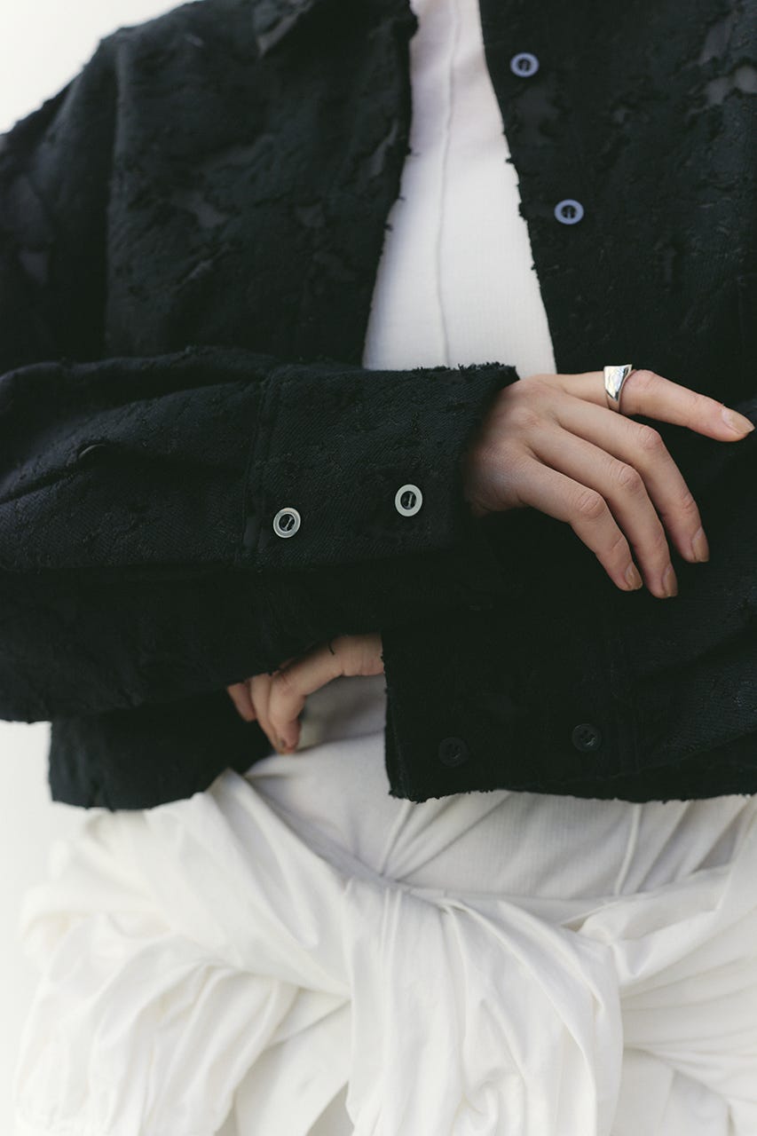 ジャガードショートジャケット BLK FREE