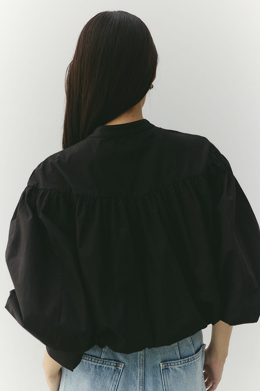 ギャザーバルーンブラウス BLK FREE