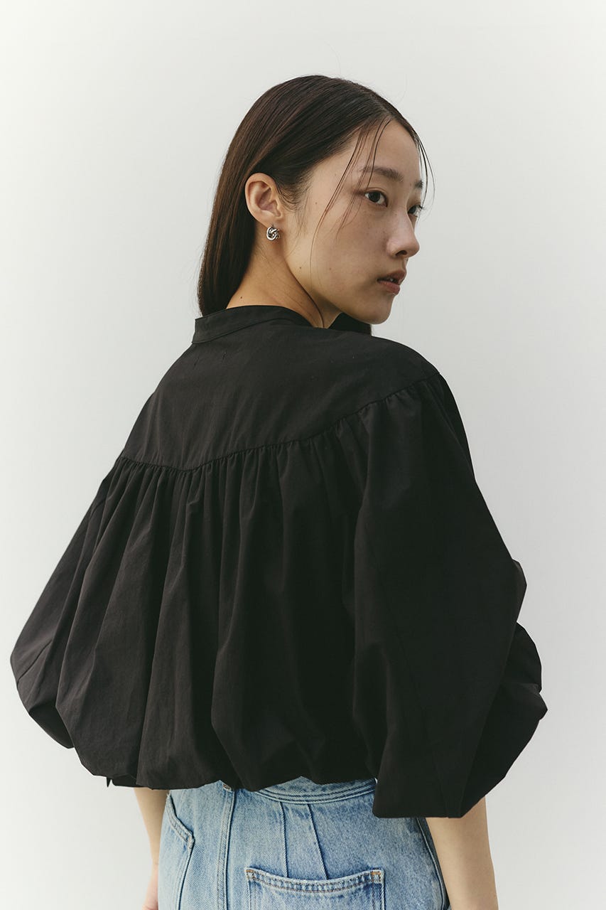 ギャザーバルーンブラウス BLK FREE