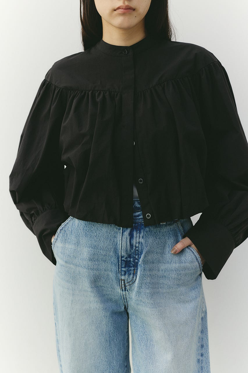 ギャザーバルーンブラウス BLK FREE