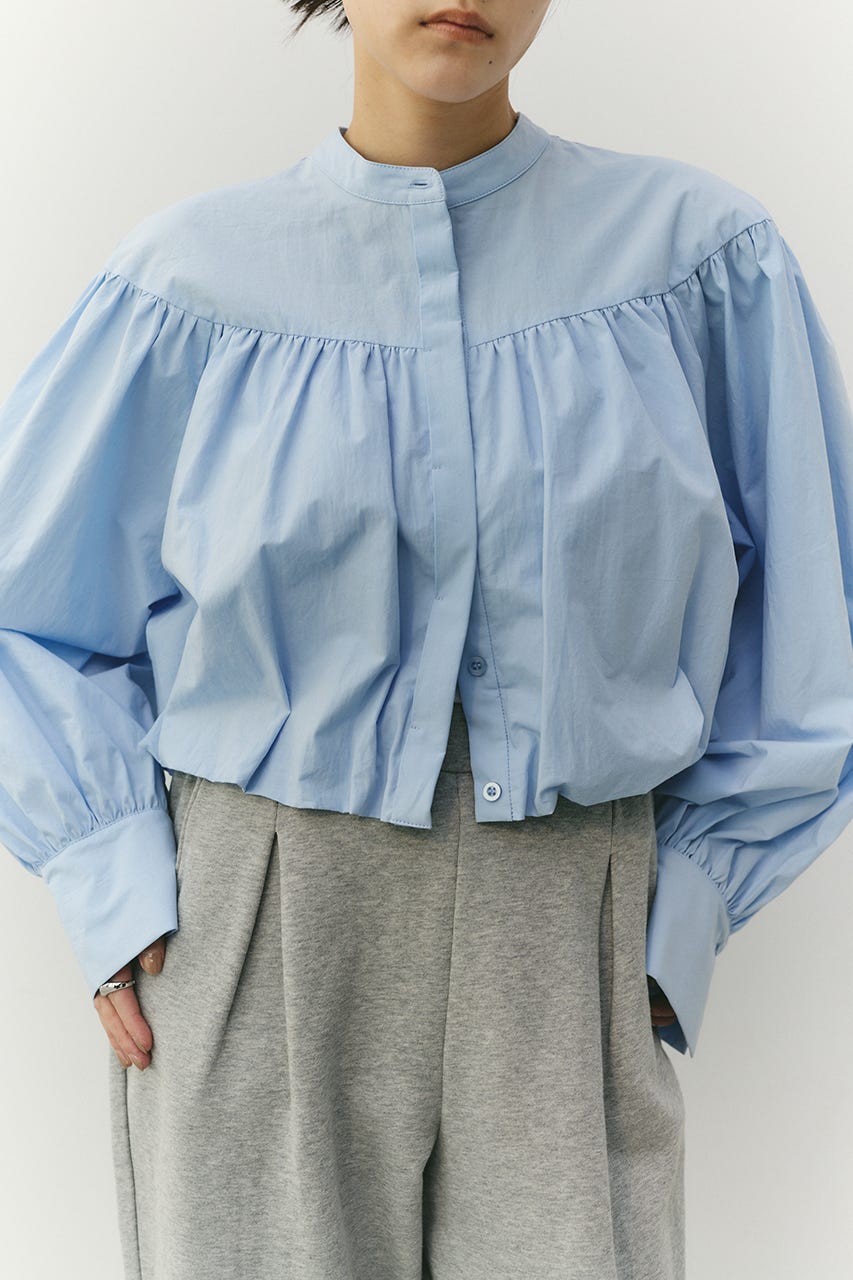 ギャザーバルーンブラウス SAX FREE