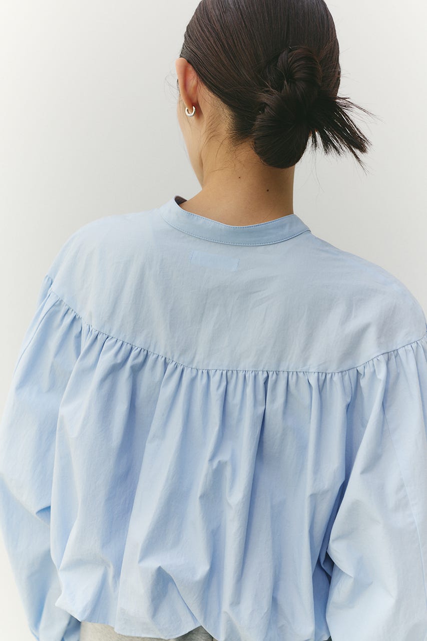 ギャザーバルーンブラウス SAX FREE