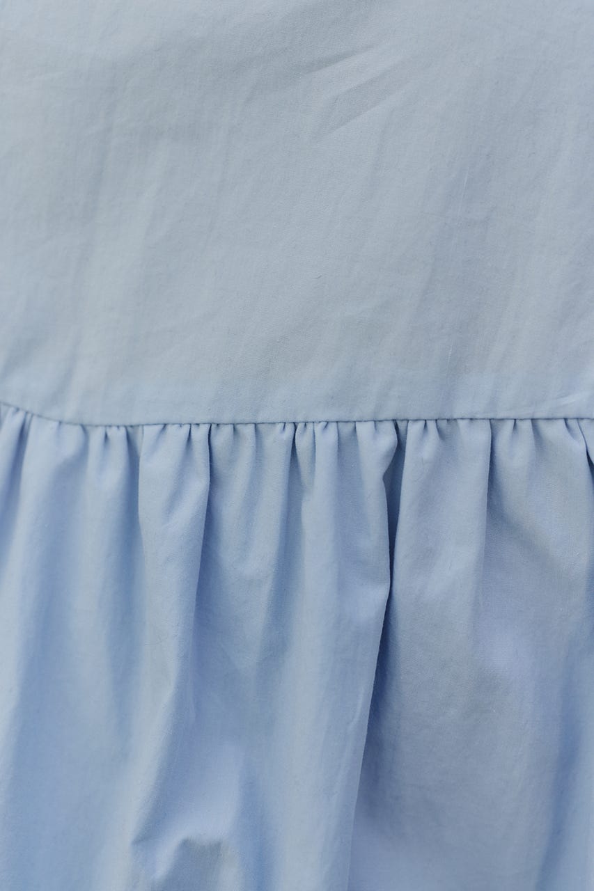 ギャザーバルーンブラウス SAX FREE