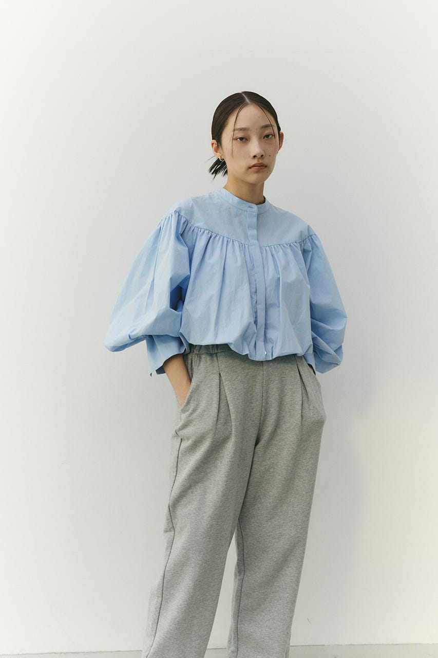 ギャザーバルーンブラウス SAX FREE