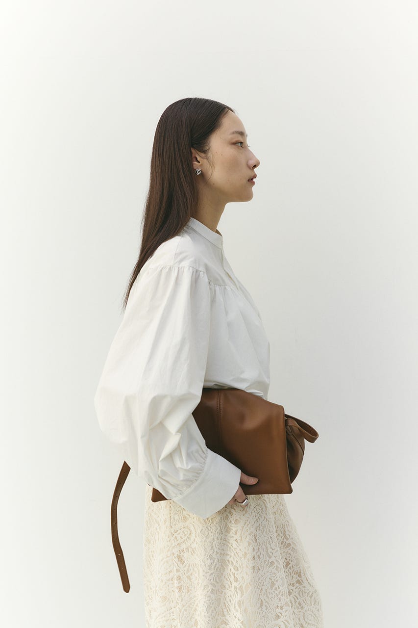 ギャザーバルーンブラウス WHT FREE