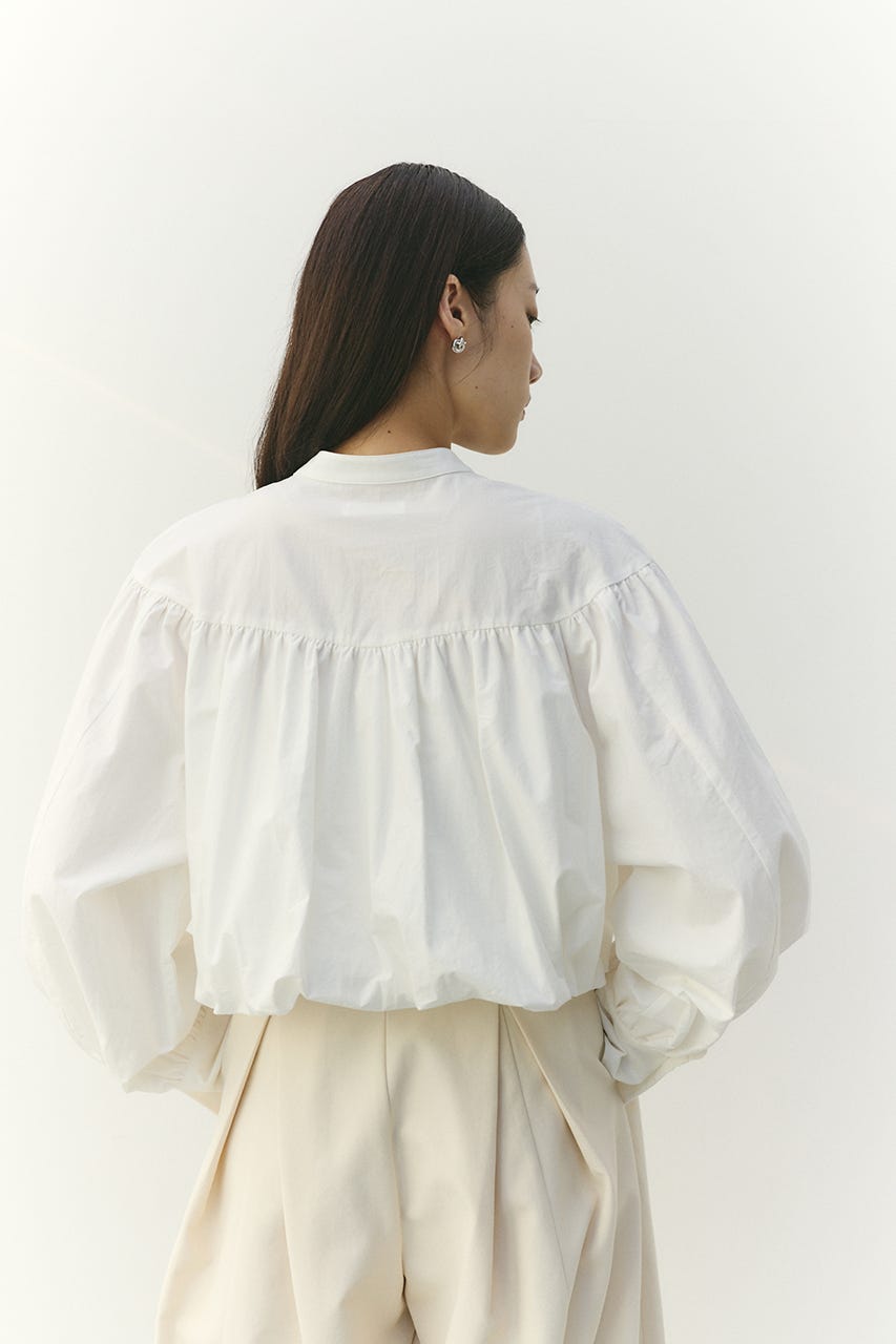 ギャザーバルーンブラウス WHT FREE
